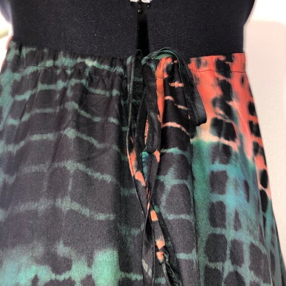 Boho Tie Dye Maxi Dress SzS Green/Rust - Picture 9 of 10